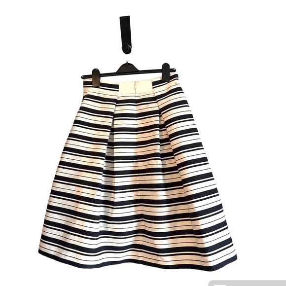 Eliza J Women's Stripe Black and White Jacquard Midi Skirt Size 8 - Picture 4 of 14